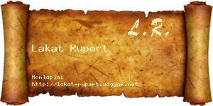Lakat Rupert névjegykártya